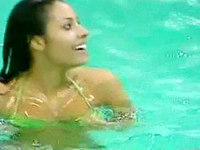 Watching this sugar babe play in the pool made me lick my own lips in desire, her extraordinary sexy boobs turned me on immediately